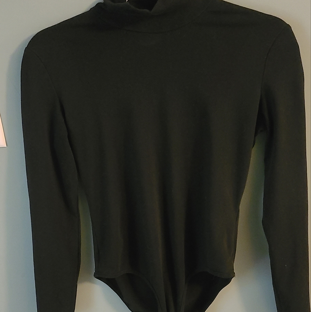 Solid Mock Neck Rib-Knit Bodysuit - Picture 3 of 4